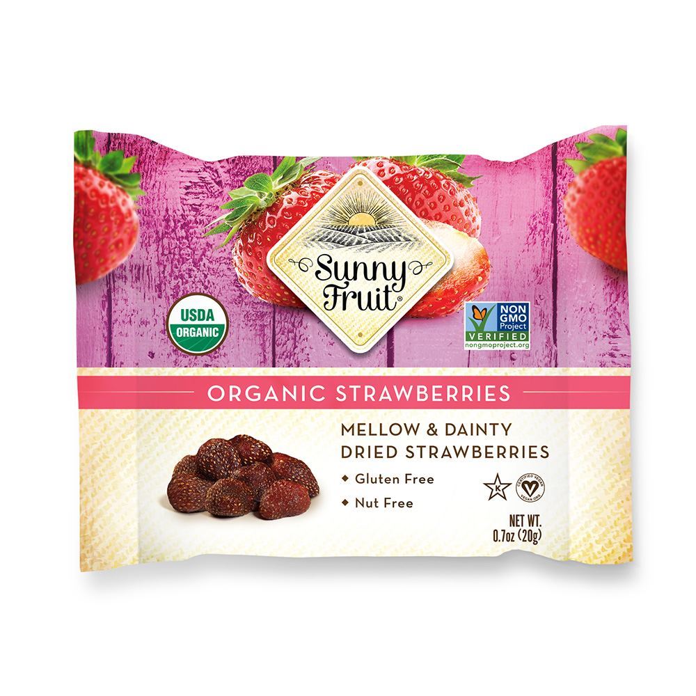 Sunny Fruit Dried Soft Strawberries Organic 20g - 12 Pack