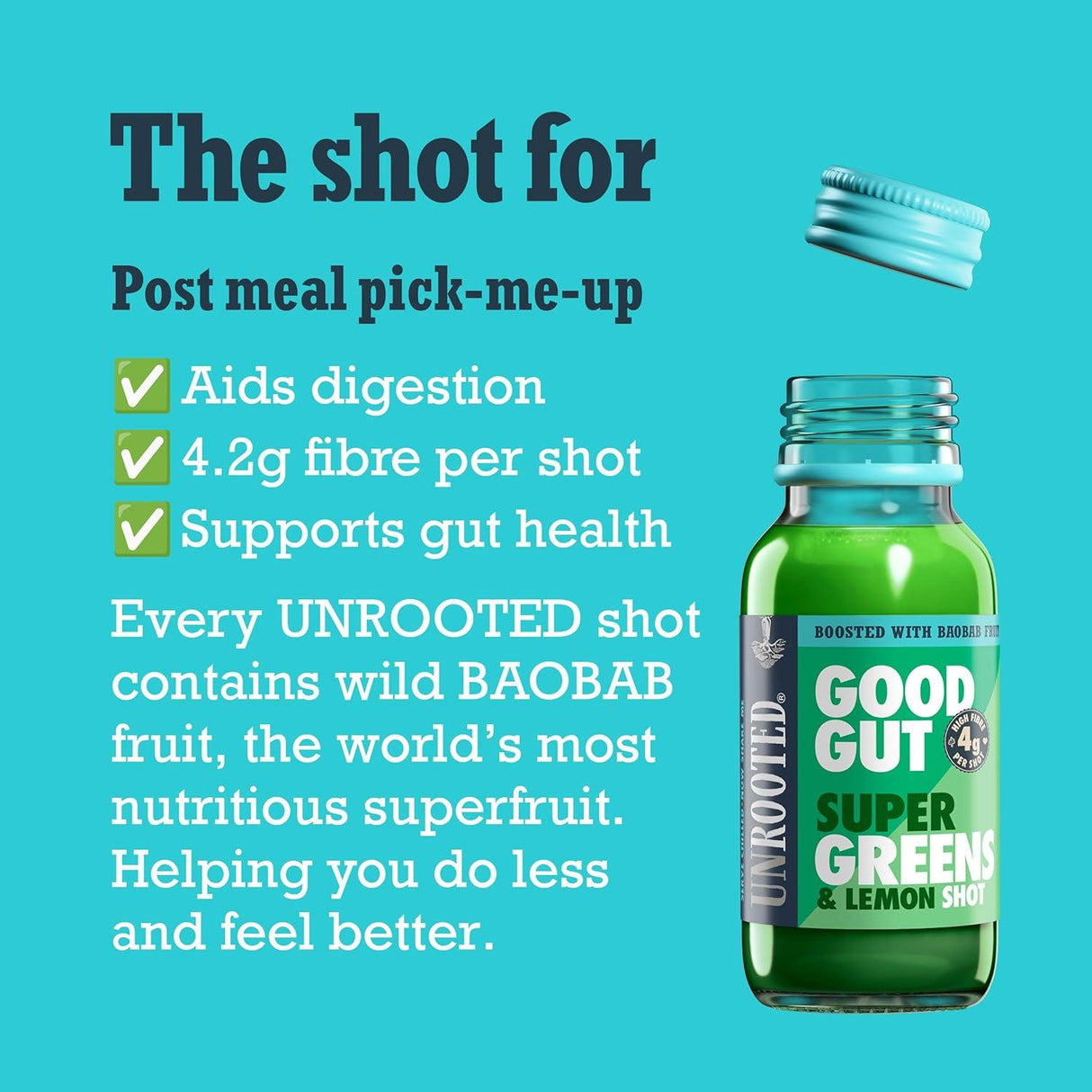 Unrooted Super Greens and Lemon Shot 60ml - 12 Pack
