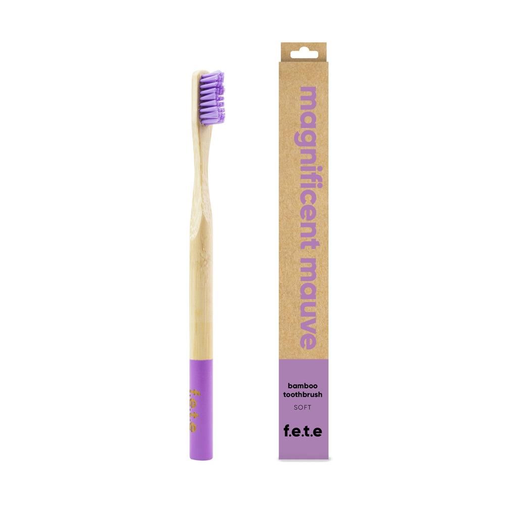 From Earth to Earth Bamboo toothbrushes Magnificent Mauve Purple Soft