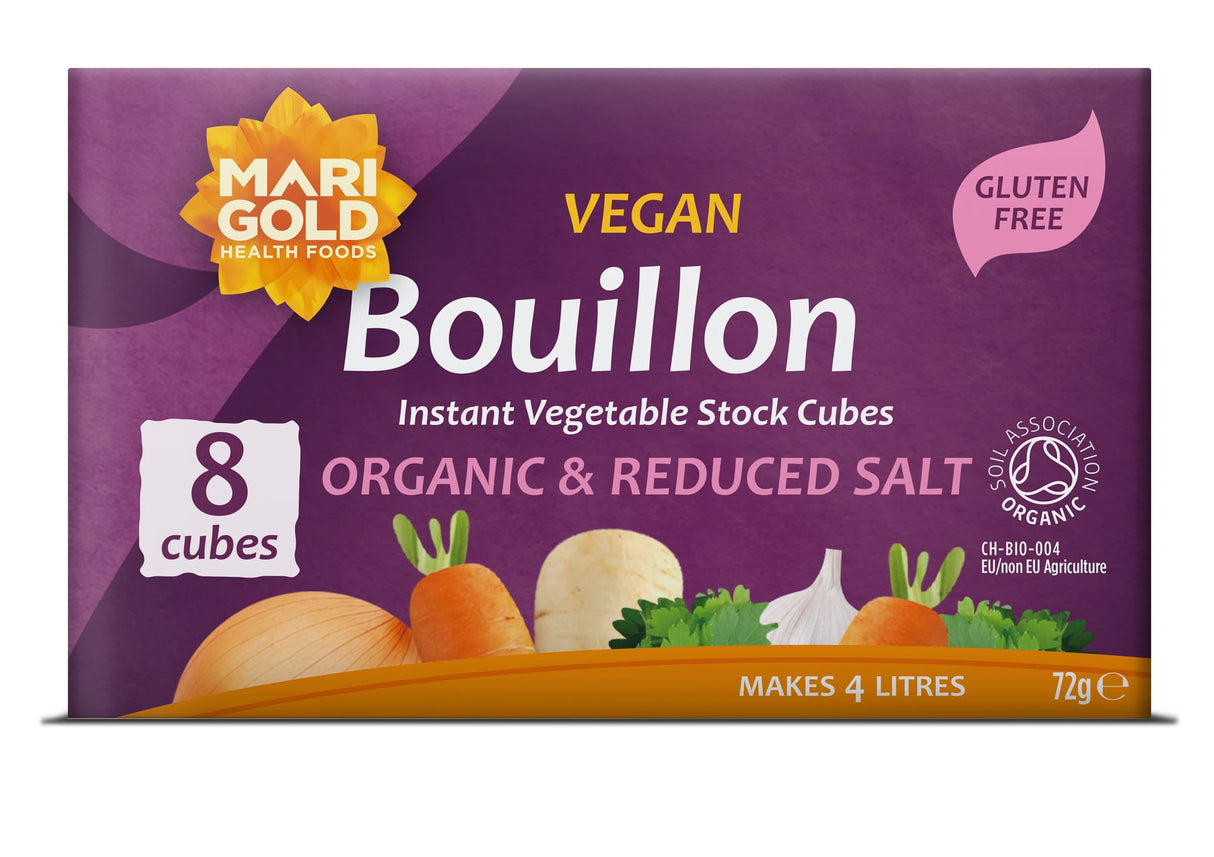 Marigold Vegetable Bouillon Organic & Reduced Salt Stock Cubes - 8 Cubes