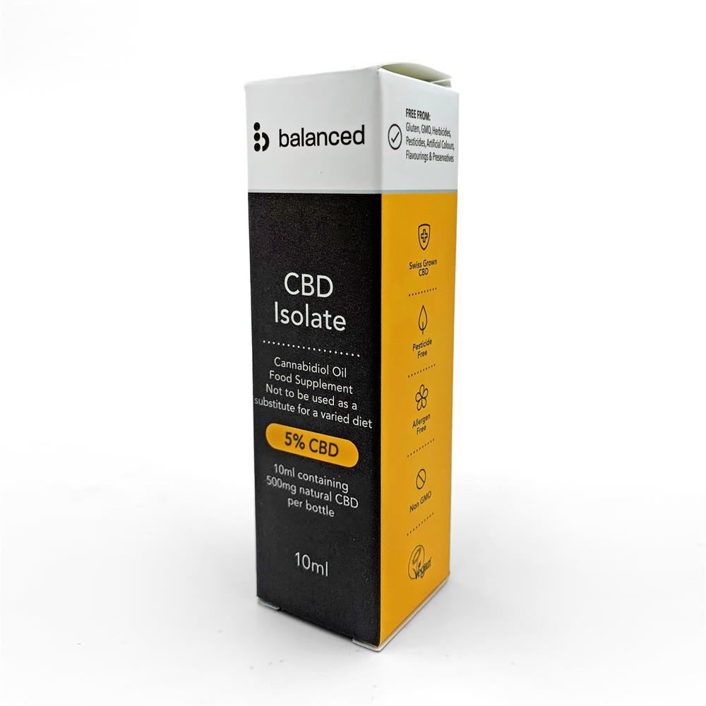 Balanced Swiss Grown Pure Isolate CBD Oil 500mg (5%) 10ml
