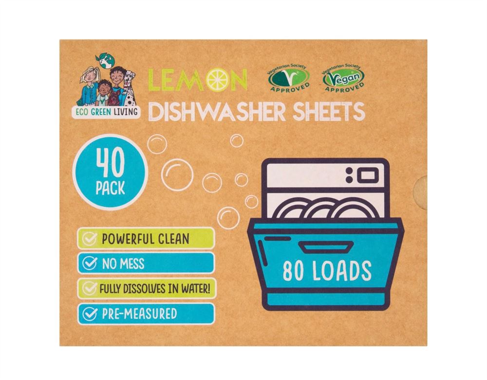 Eco green living Dish Washer Sheet Lemon scented 40 sheets
