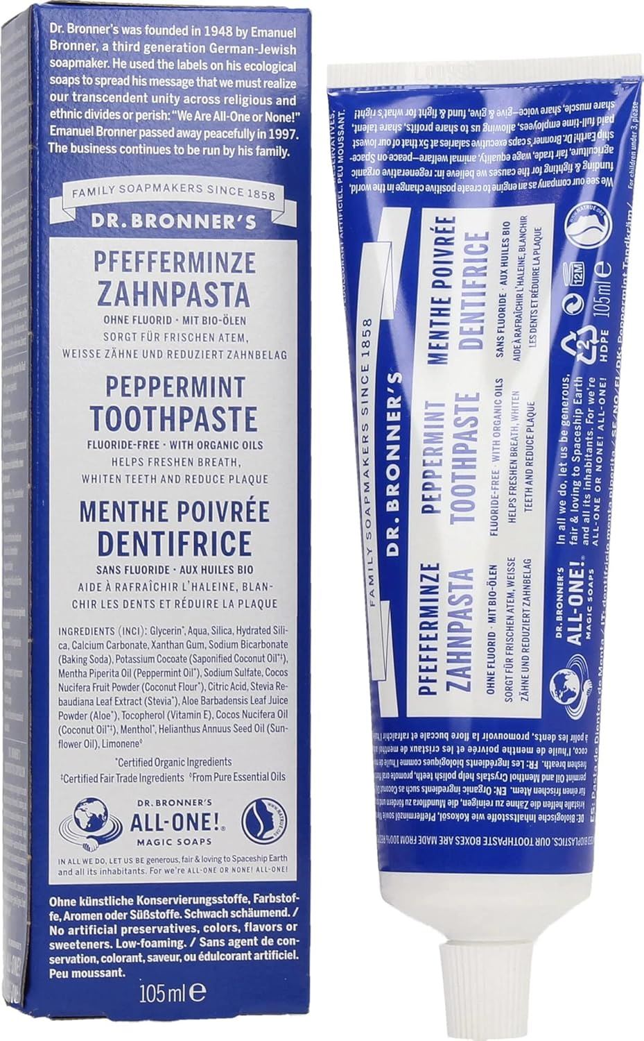 Dr Bronner's Toothpaste Fluoride Free All Flavours 105ml
