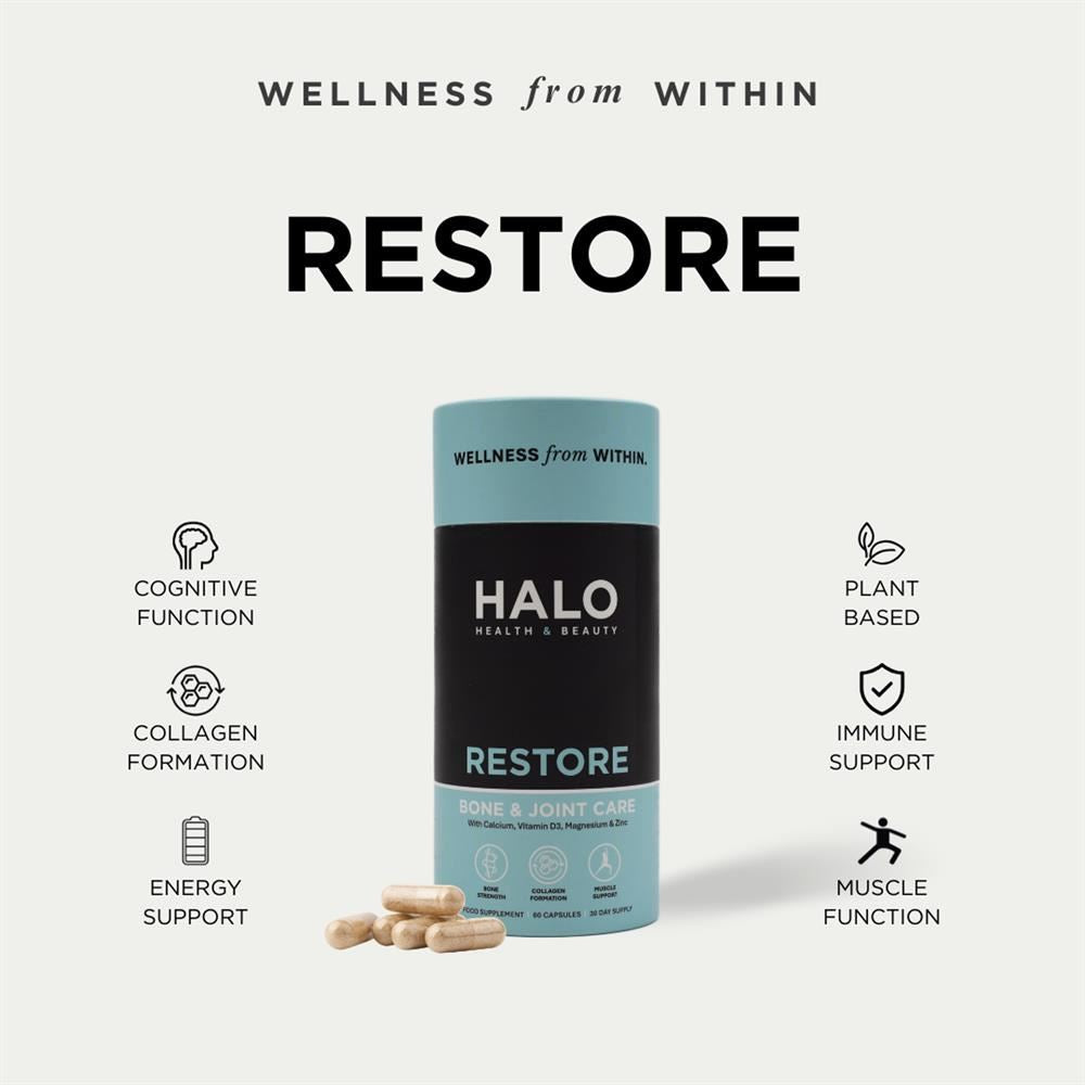 Halo RESTORE -Daily bone and joint support for strength and mobility 60 Caps