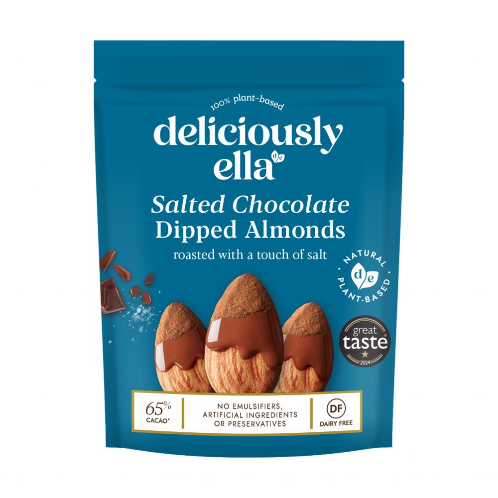 Deliciously Ella Salted Chocolate Dipped Almonds 81g - 8 Pack