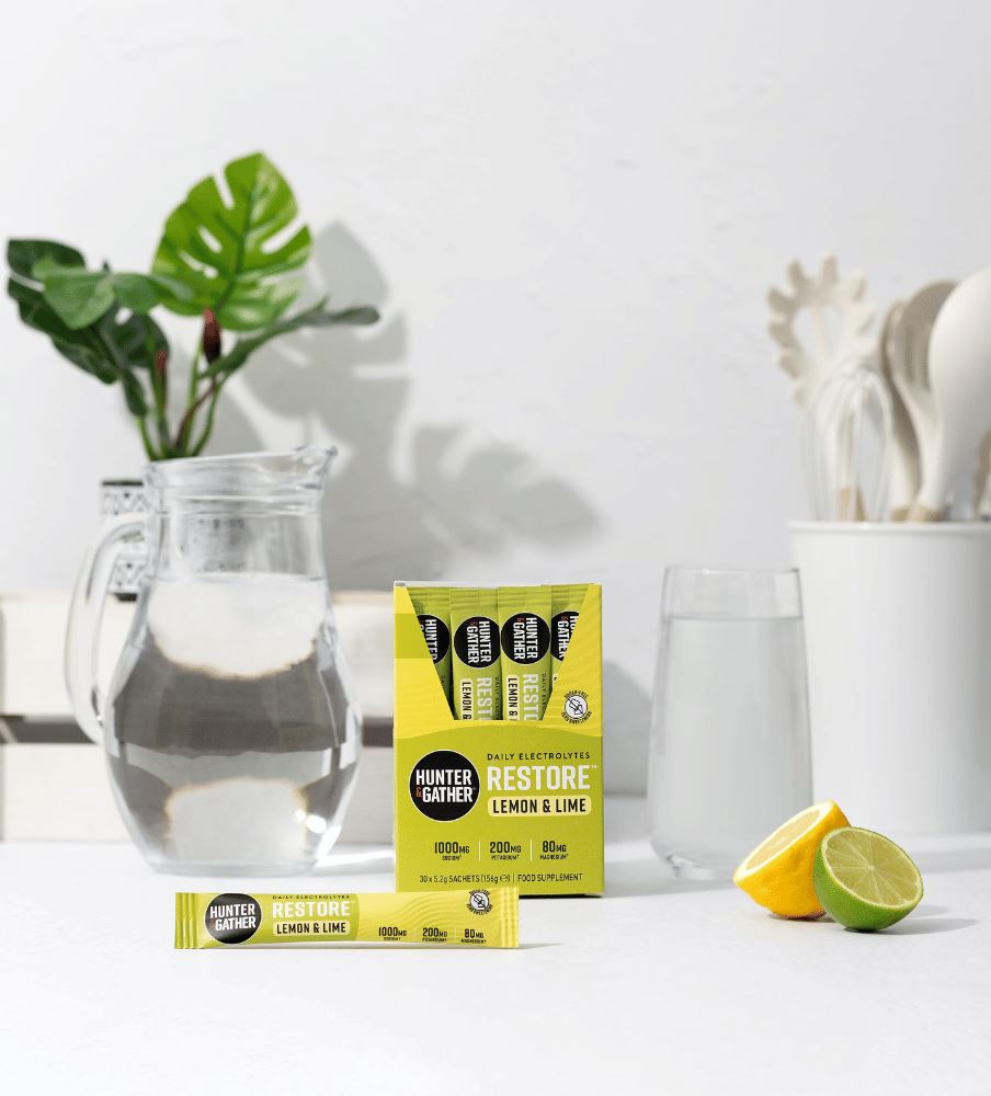 Hunter & Gather Restore Lemon & Lime Electrolyte Sachets 30 x 5.21g per pack