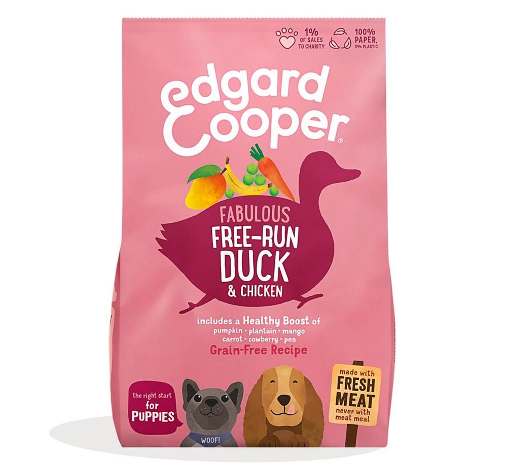 Edgard and Cooper Dry Puppy Food Fresh Free Run Duck & Chicken 1Kg - 6 Pack
