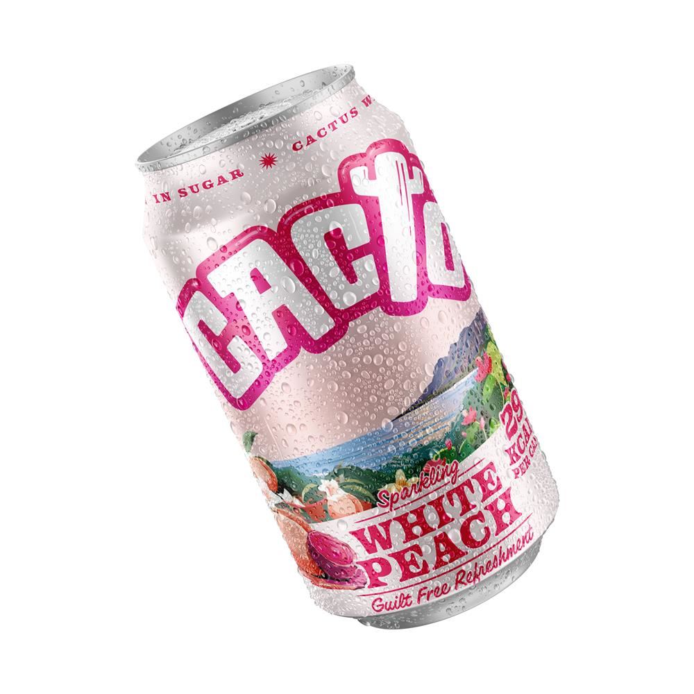 Cacto Drinks Sparkling Prickly Pear & White Peach Cactus Water 330ml - 12 Pack