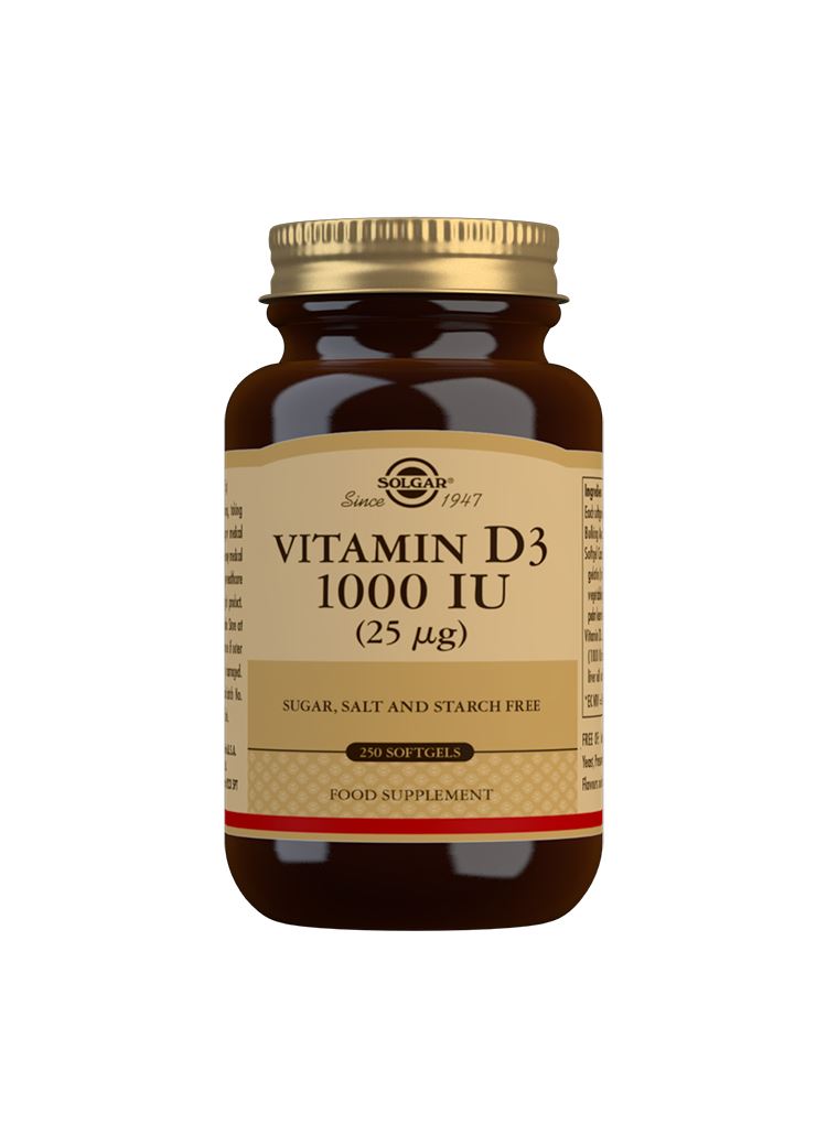 Solgar Vitamin D3 1000 IU (25 µg) - 250 Softgels