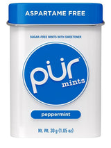Pur Gum ASPARTAME FREE MINTS - Peppermint 30g Tin - 12 Pack