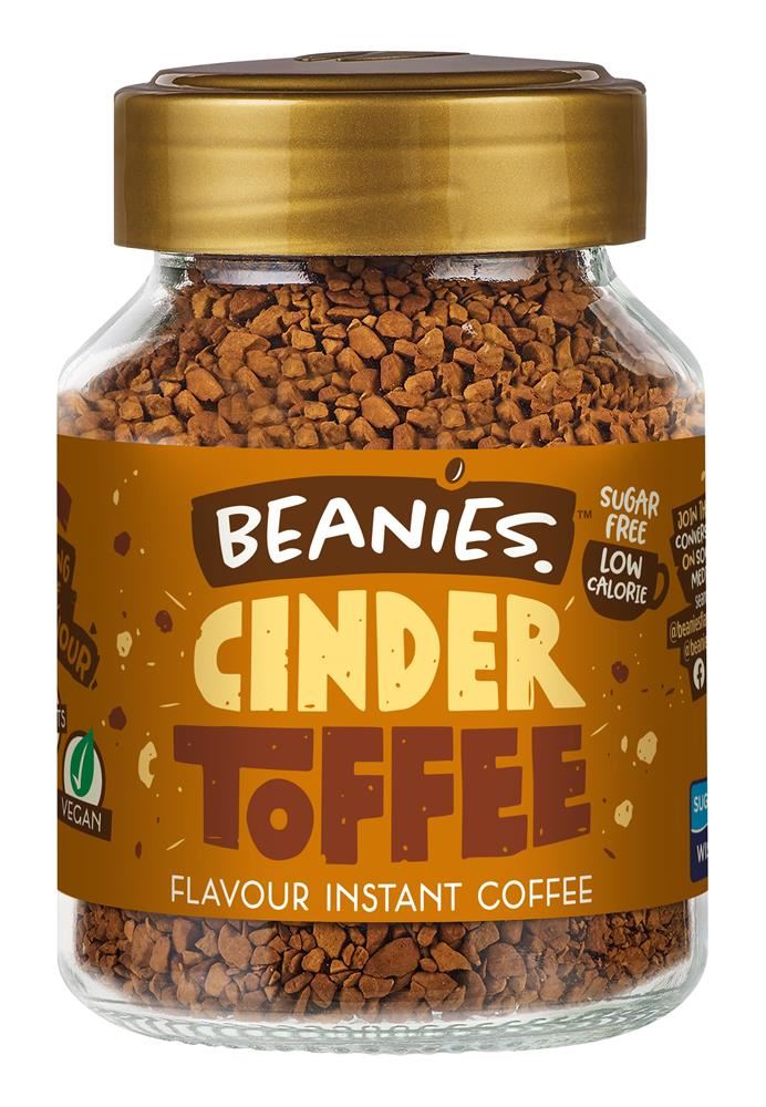 Beanies Coffee Beanies Cinder Toffee Flavour Instant Coffee 50g - 6 Pack