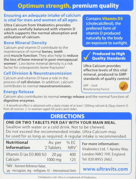 Vitabiotics Ultra Calcium & Vitamin D - 30 Tablets