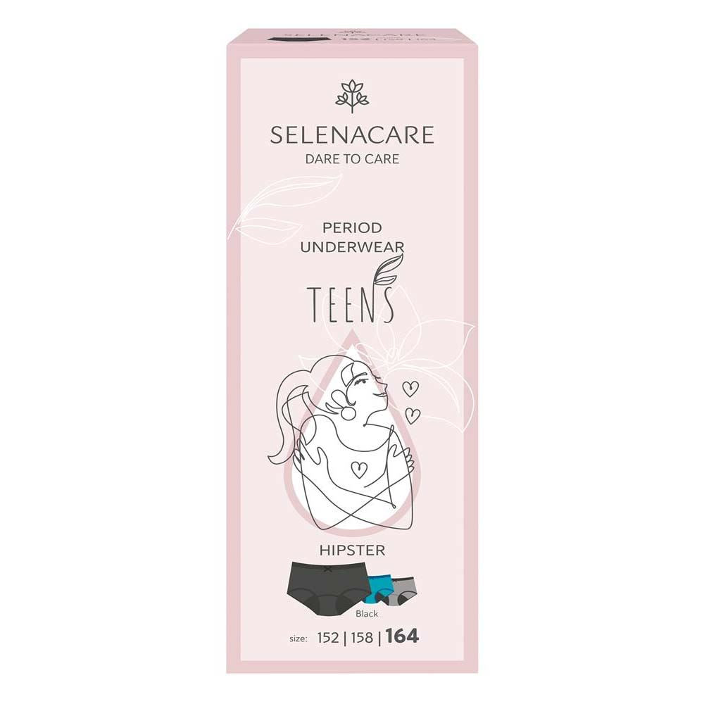 Selenacare TEENS period panties Hipster Black Size 164