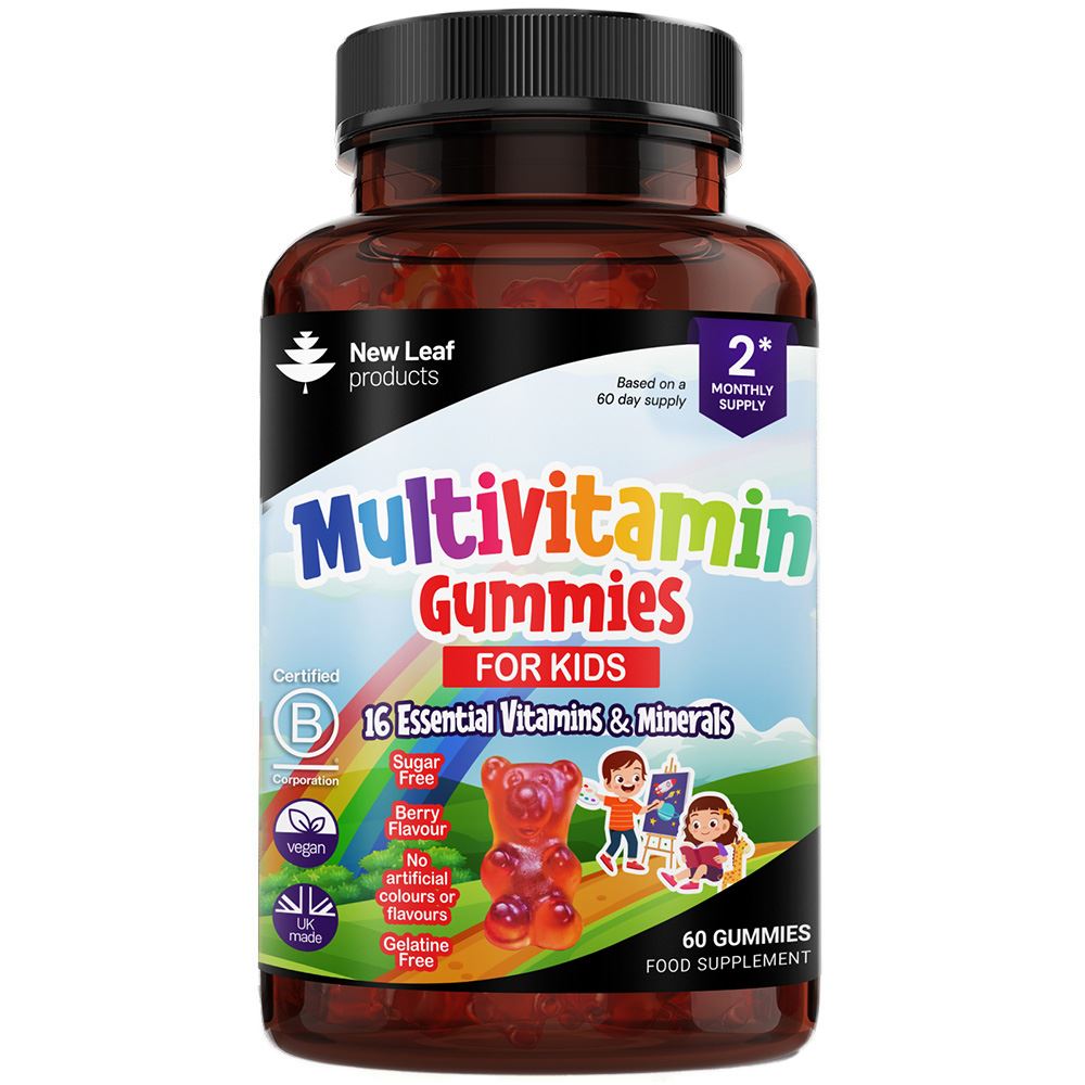 New Leaf Products Multivitamin 60 Gummies For Kids Sugar Free Vegan