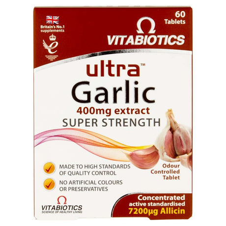 Vitabiotics Ultra Garlic 400mg Super Strength - 60 Tablets