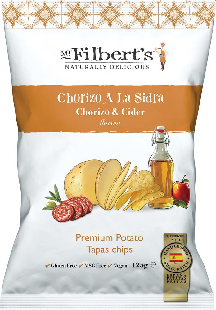 Mr Filberts Chorizo and Cider Flavour Crisps 125g - 10 Pack