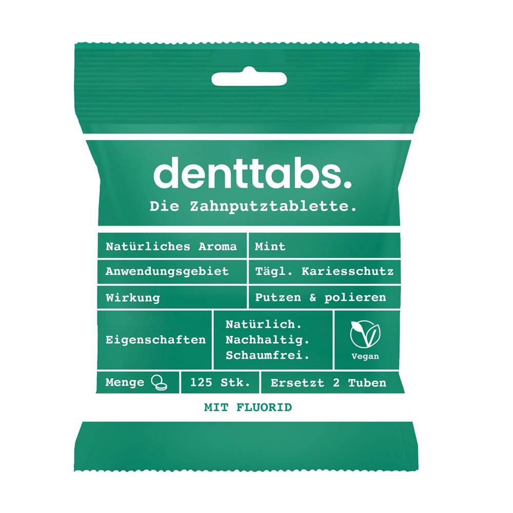 Georganics Denttabs Toothtablets Mint - 125 Pieces with fluoride