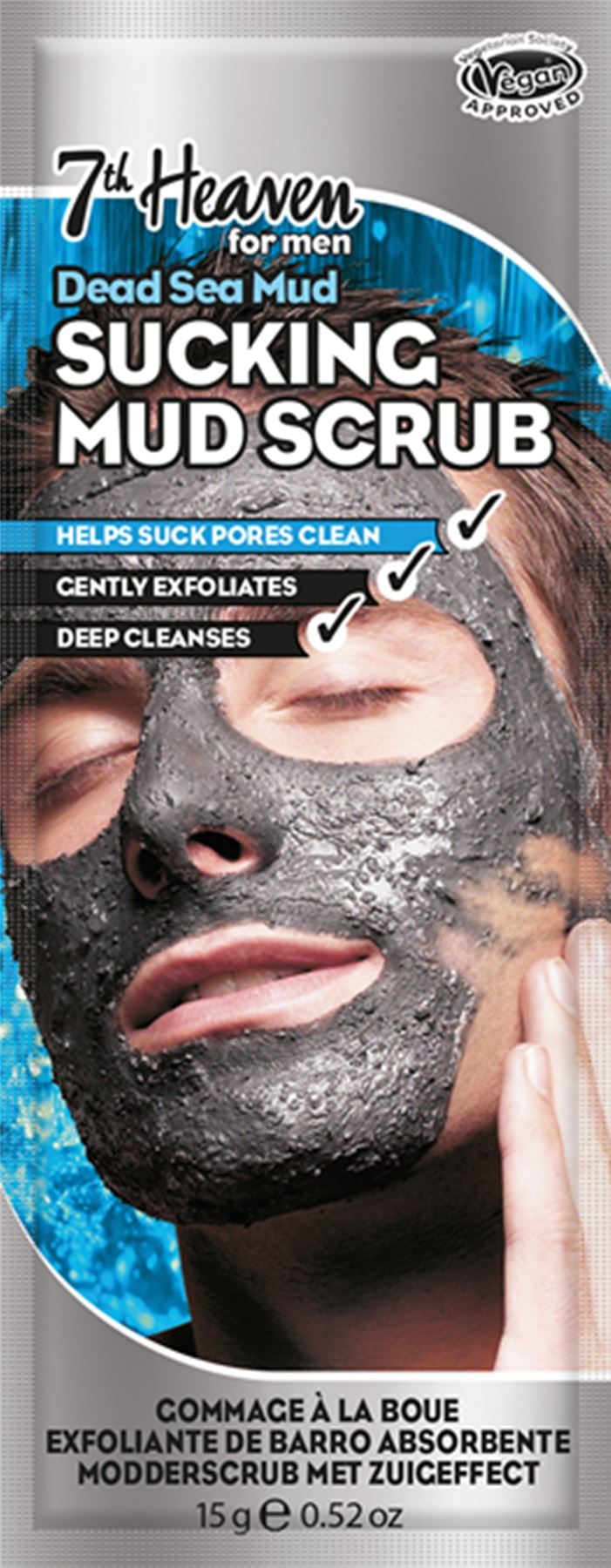 7th Heaven Men's Sucking Mud Scrub 15g - 12 Pack