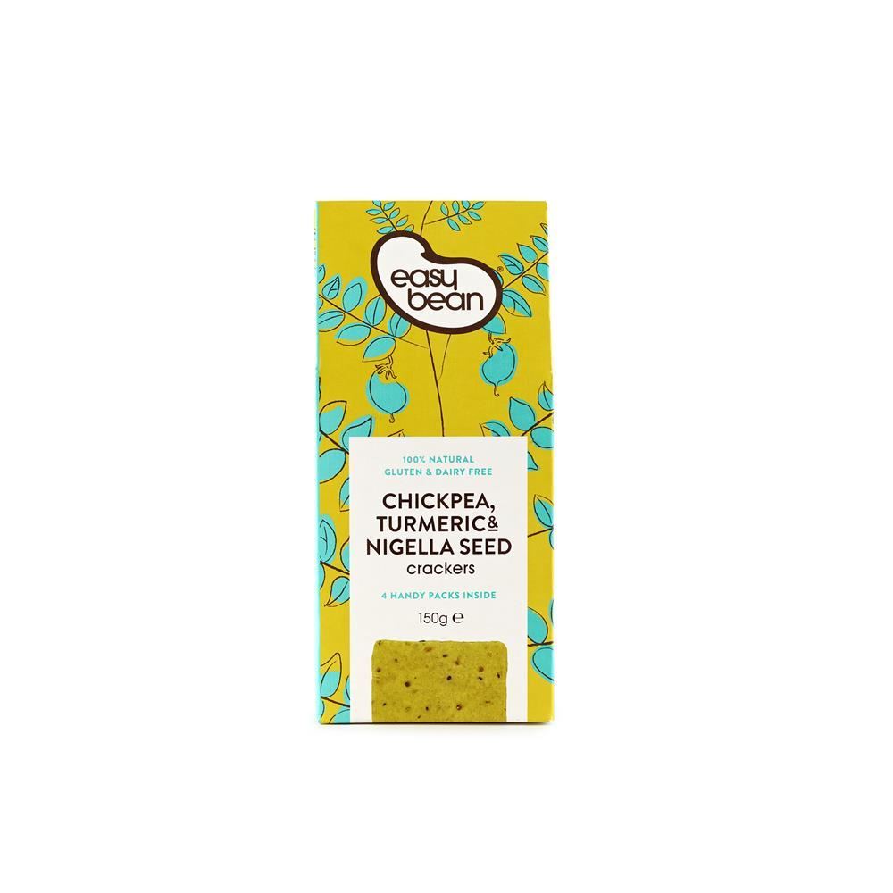 Easy Bean Chickpea Turmeric & Nigella Seed Crackers 150g - 8 Pack