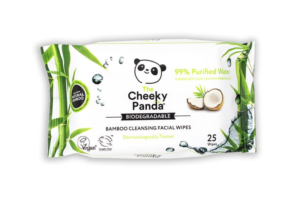 Cheeky Panda 100% Bamboo Cleansing Facial Wipes Coconut Scented 25 Wipes