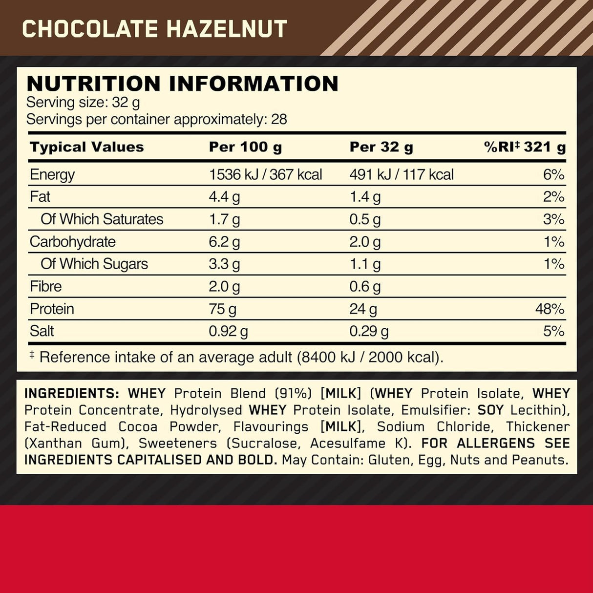 Optimum Nutrition Gold Standard 100% Whey Protein Powder - 900g/2.2kg/4.5kg