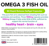 Lindens Omega 3 Fish Oil (30% DHA/EPA) 1000mg - 90 Capsules