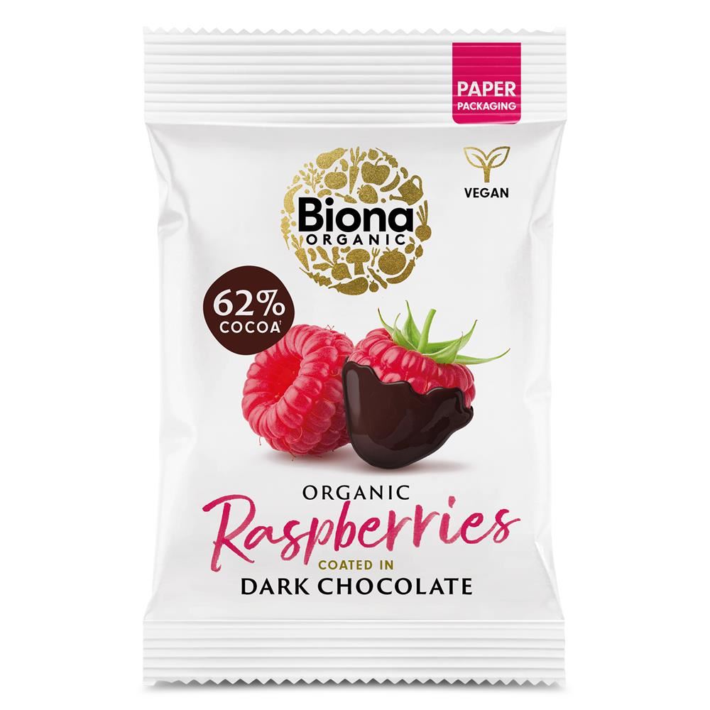 Biona Organic Dark Chocolate Raspberries 45g - 10 Pack