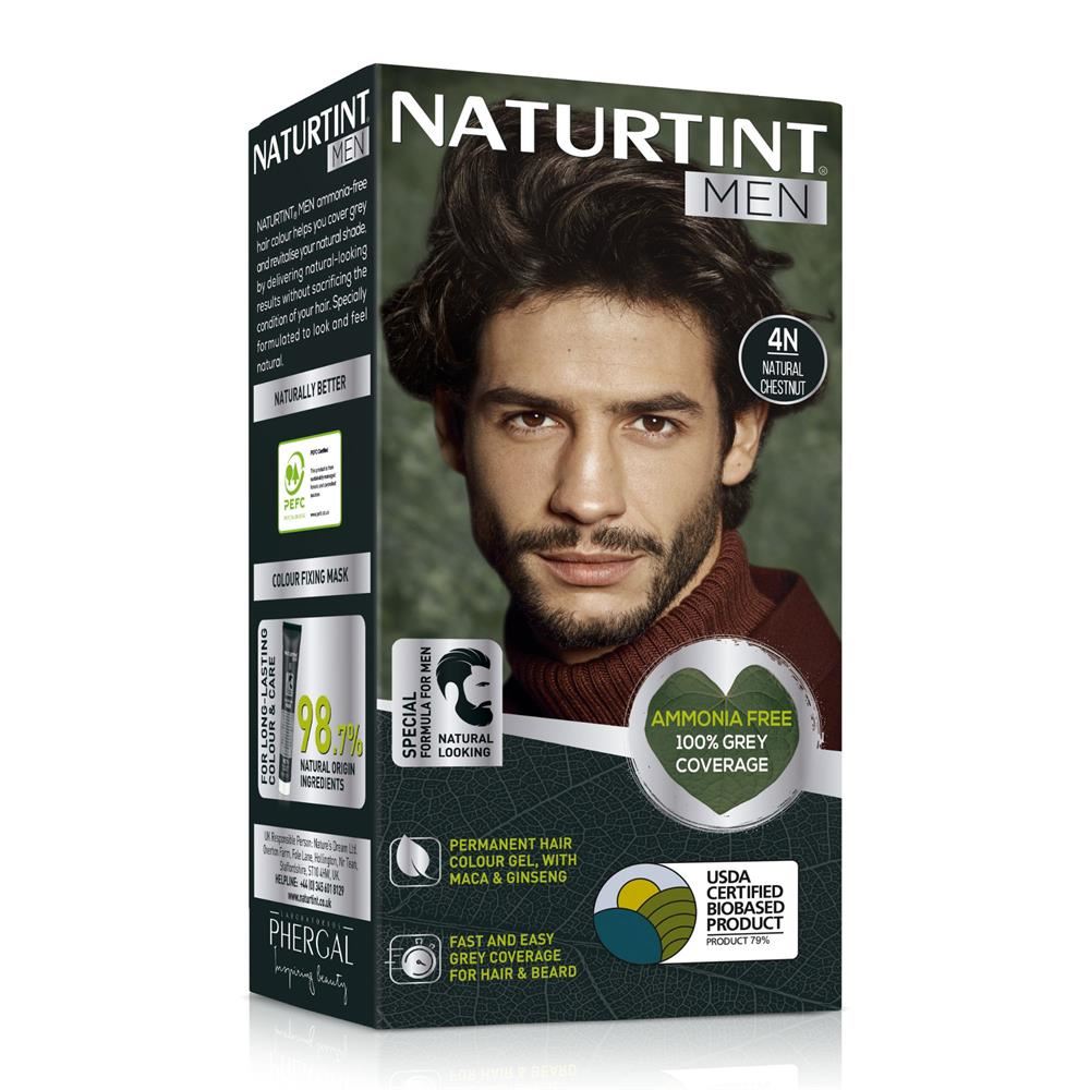 Naturtint Men Permanent Hair Colour Gel Natural Chestnut 4N 170ml