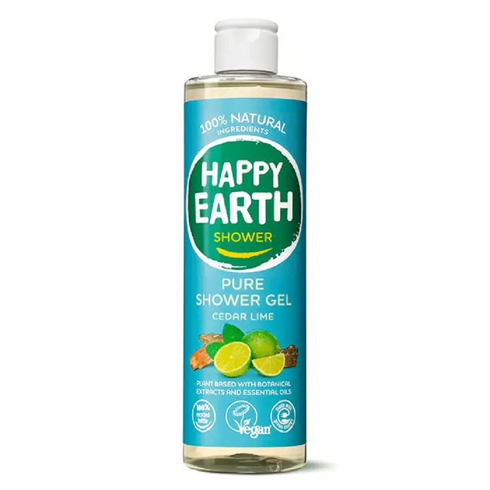 Happy Earth Natural Shower Gel Cedar Lime 300ml - 2 Pack
