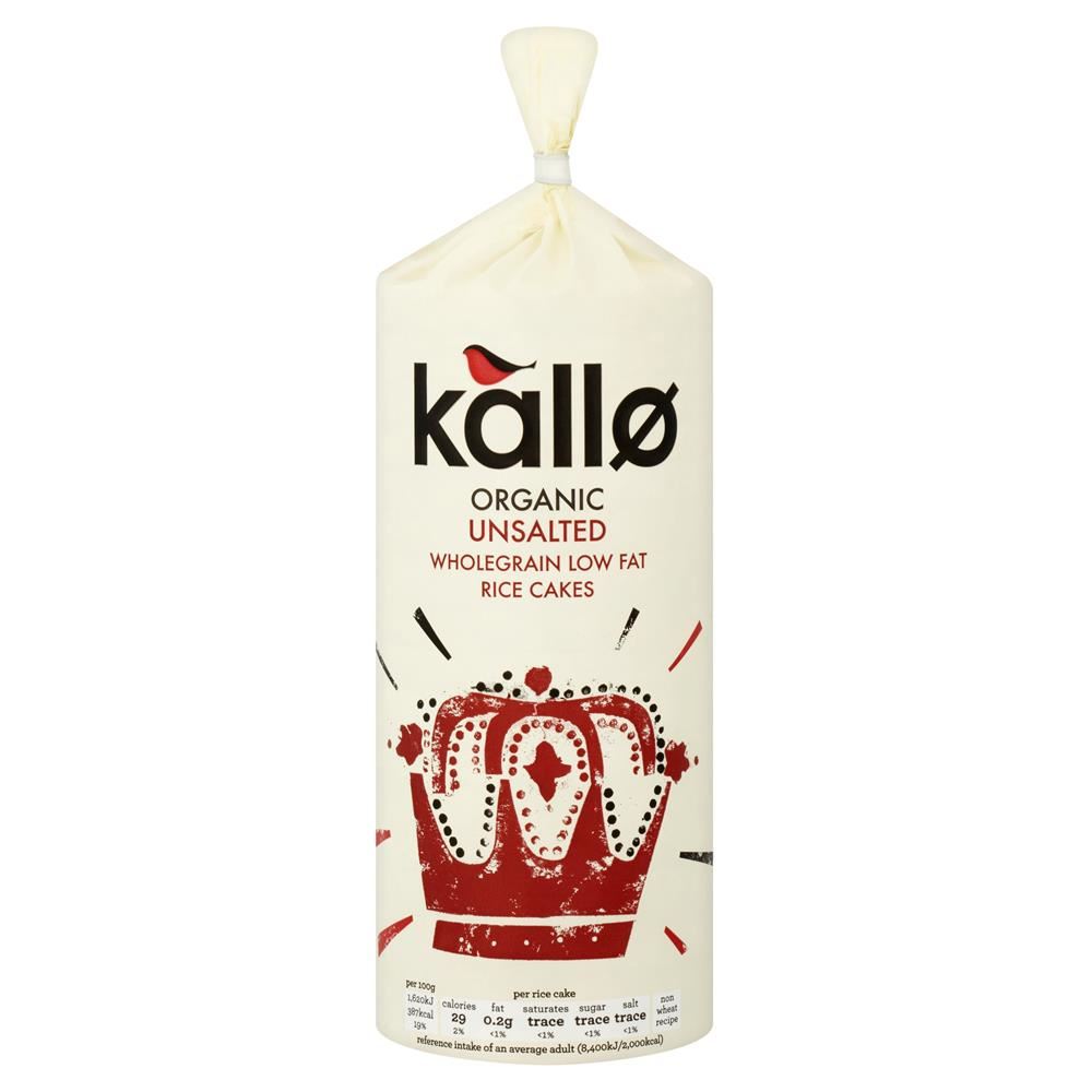 Kallo Organic Thick Slice No Added Salt Rice Cakes 130g