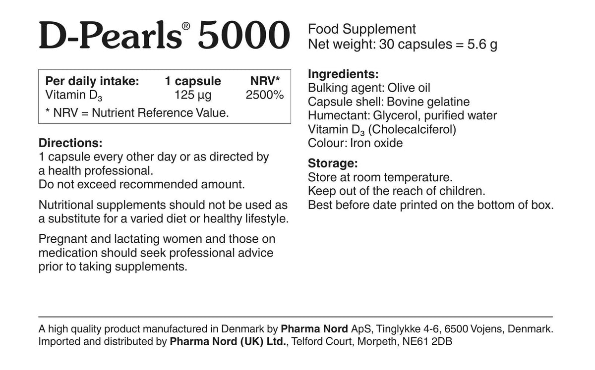 Pharma Nord D-Pearls 5000IU (125mcg) - 30 Capsules - image 3