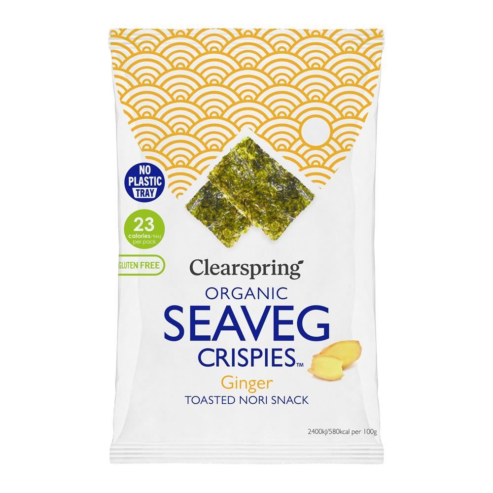 Clearspring Organic Seaveg Crispies - Ginger 4g (TRAYLESS) - 20 Pack
