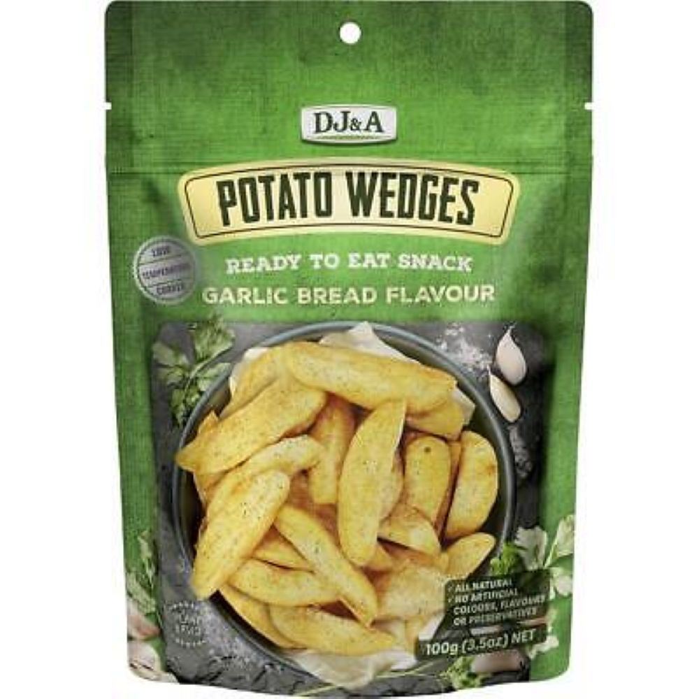 DJ & A Potato Wedges Garlic Bread Flavour 100g - 3 Pack