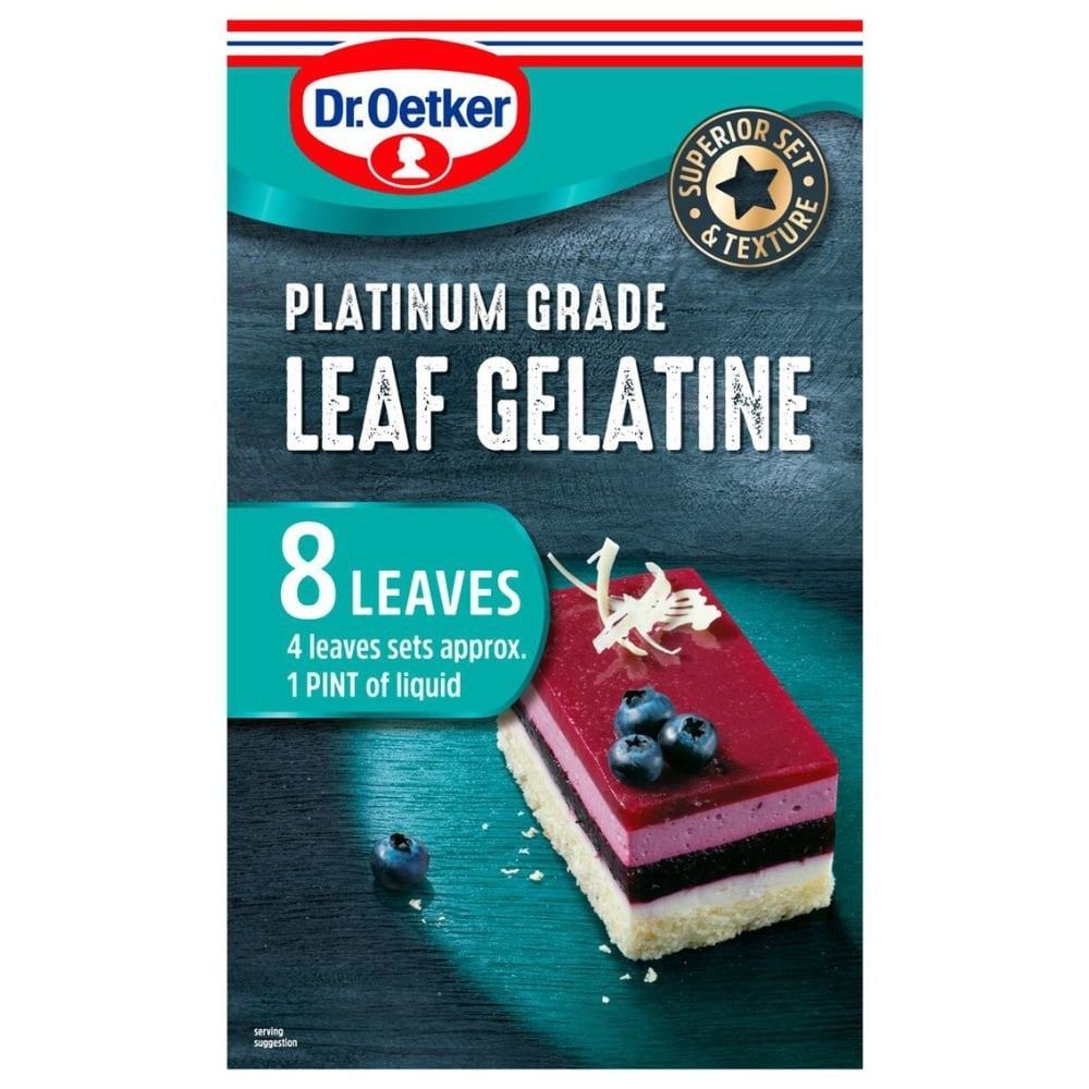 Dr. Oetker Platinum Grade Leaf Gelatine 8 Leaves 13g - Pack of 3
