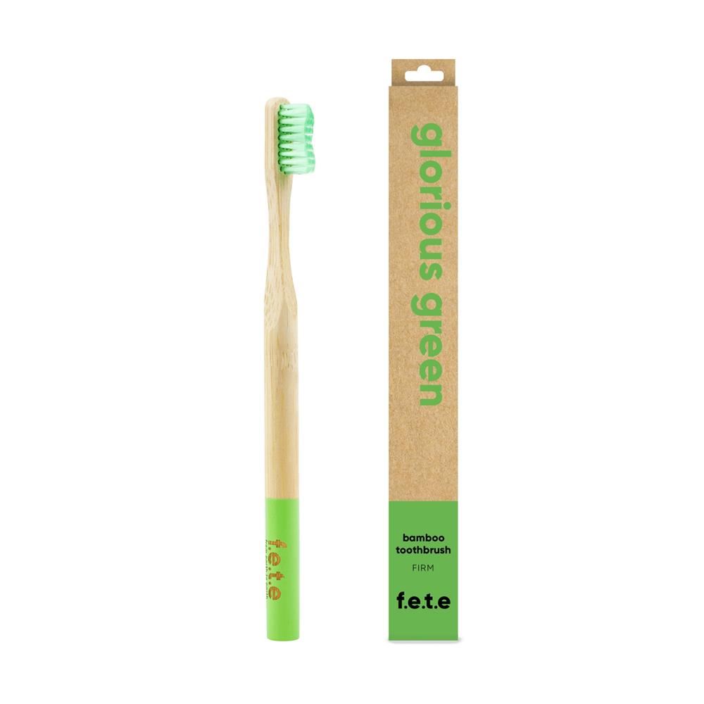 From Earth to Earth Bamboo Toothbrush Glorious Green Light Green Firm 1 Unit