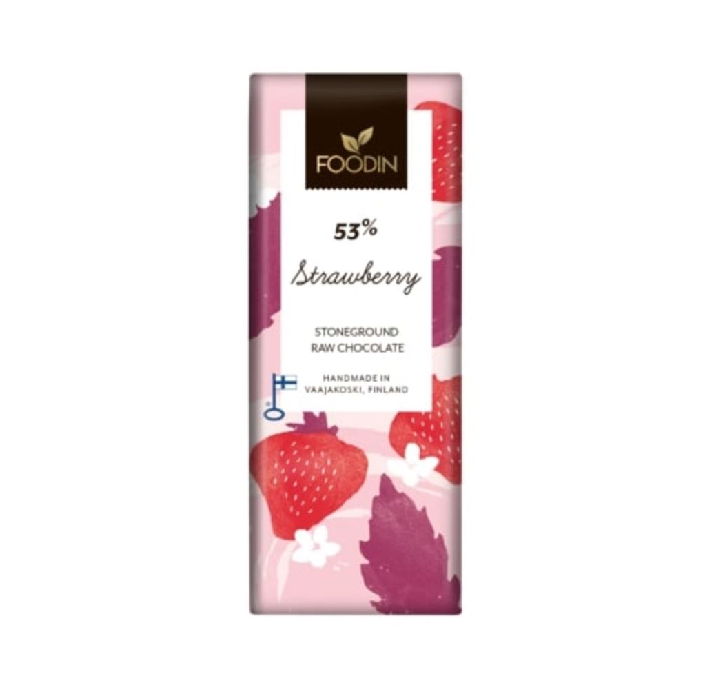 Foodin ORGANIC RAW CHOCOLATE STRAWBERRY 53% 40g
