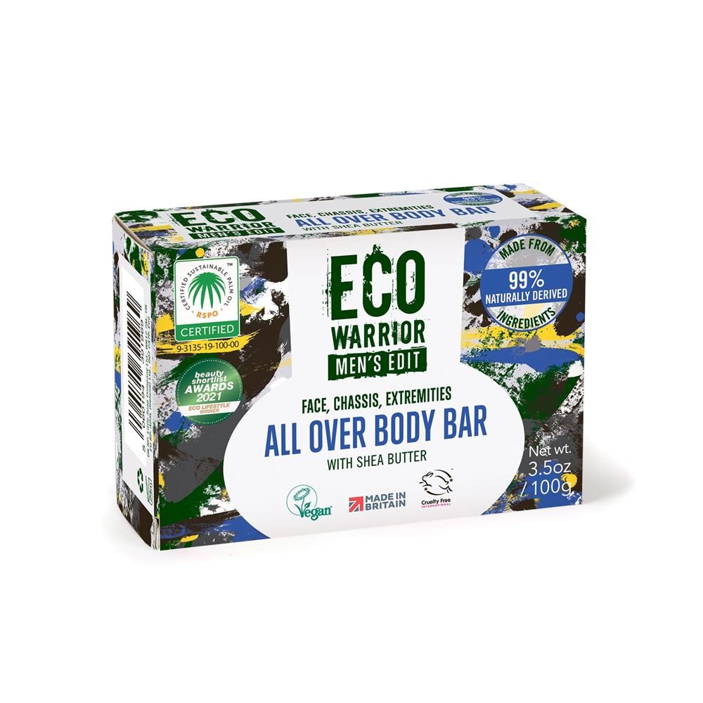 Little Soap Company Eco Warrior Mens All Over Body Bar 100g - 2 Pack