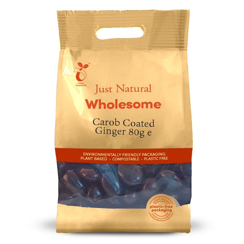 Just Natural Wholesome Carob Coated Ginger 80g