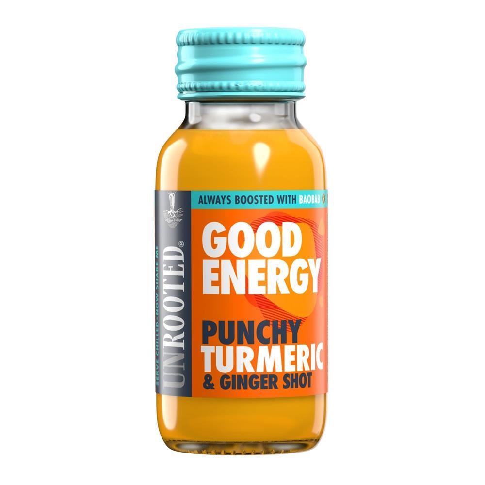 Unrooted Punchy Turmeric Shot turmeric and ginger good energy shot 60ml - 12 Pack