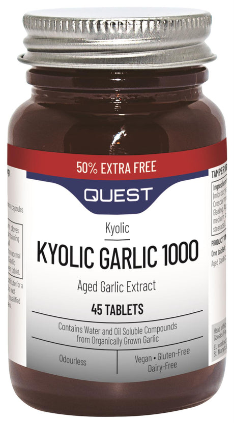 Quest Kyolic Garlic - 1000mg - 50% Extra FREE - 30+15 Tablets