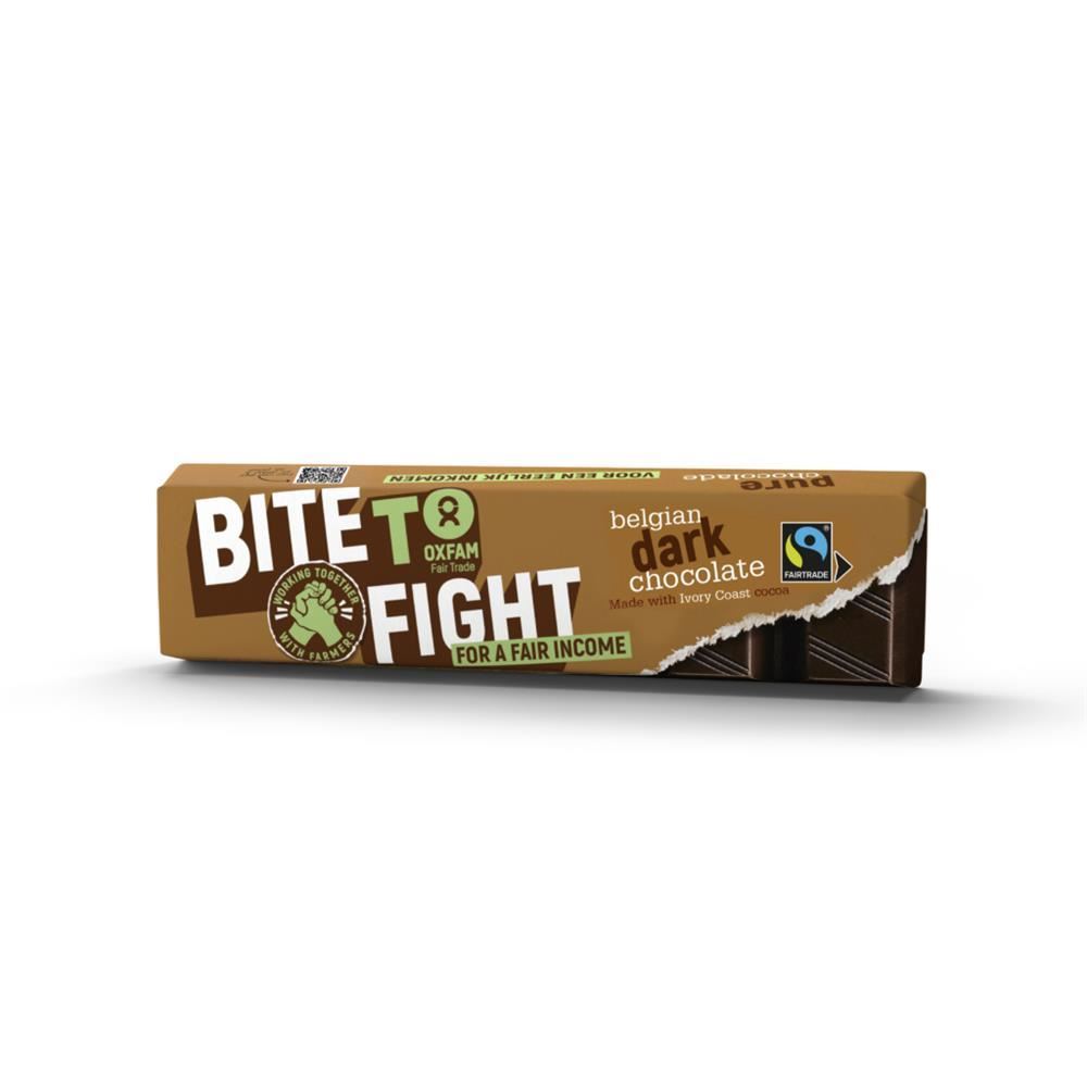 Oxfam Fair Trade BITE TO FIGHT Dark Chocolate 50g - 35 Pack