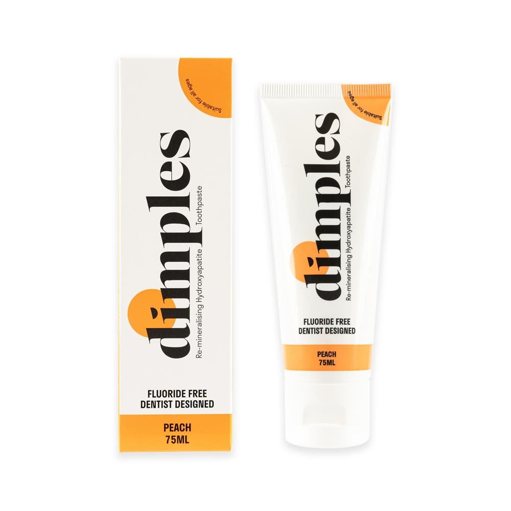 Dimples Re-mineralising Hydroxyapatite Toothpaste Peach 75ml