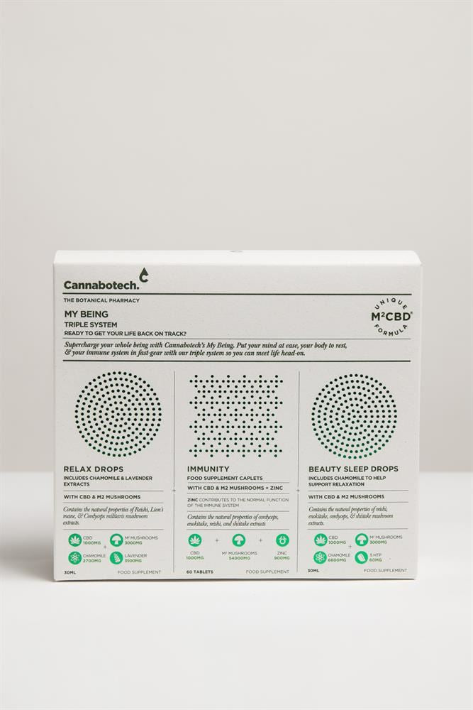Cannabotech Relax drops Immunity tablets Beauty Sleep drops CBD & Mushrooms 30ml