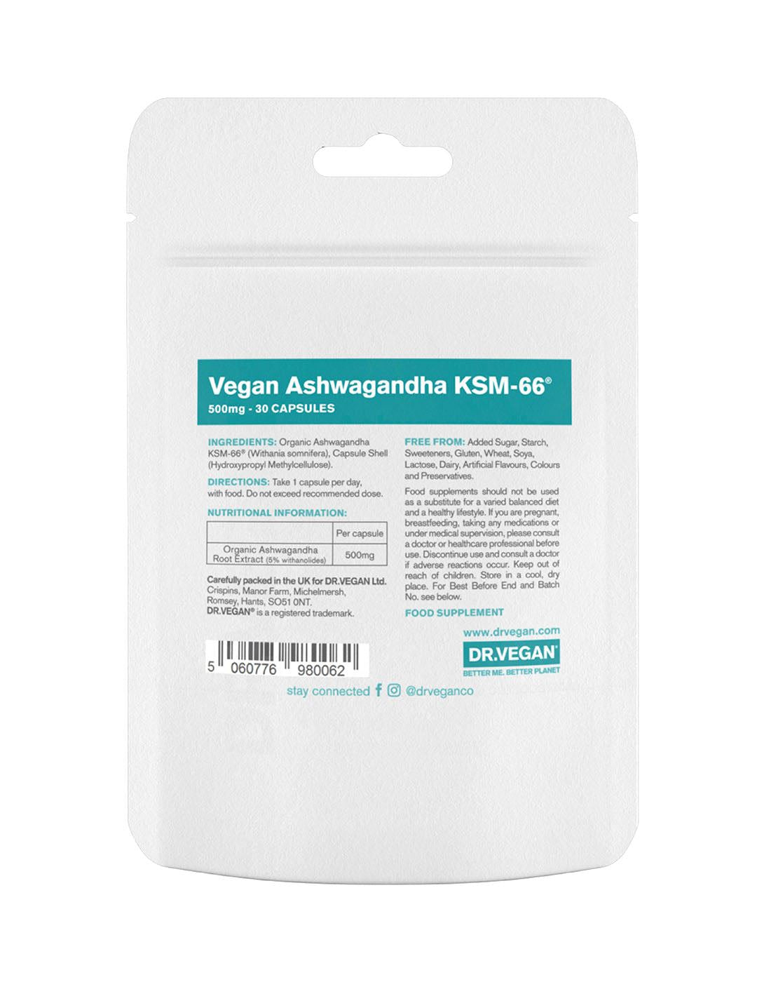 Dr. Vegan Ashwagandha KSM-66 - 30 Capsules
