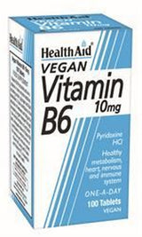 HealthAid Vitamin B6 (Pyridoxine HCl) 10mg 100 Tablets