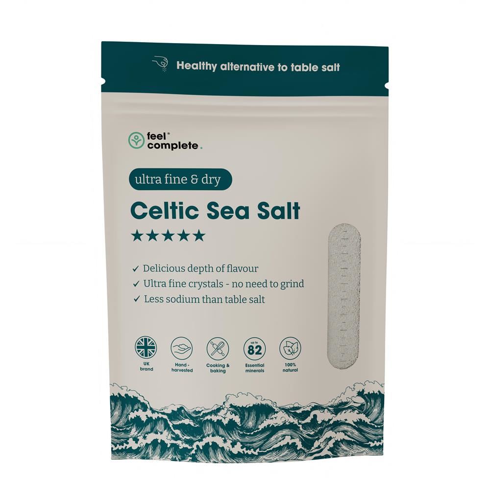 Feel Complete Organic Approved Celtic Sea Salt Ultra Fine Lab Tested 400g