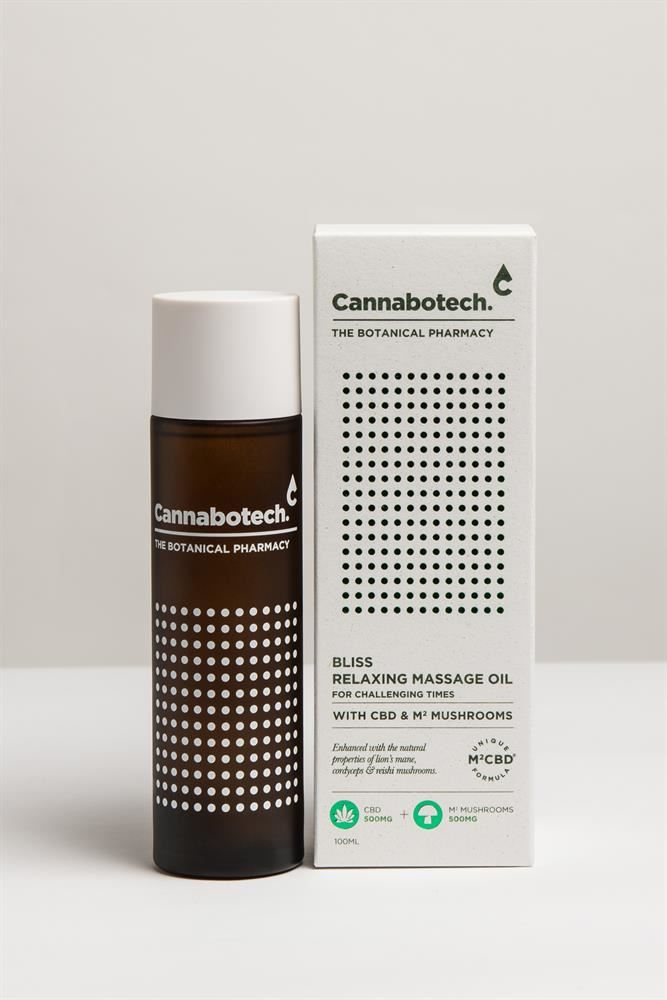 Cannabotech Bliss Massage Mushroom & CBD Oil with Lavender Sea Buckthorn 100ml