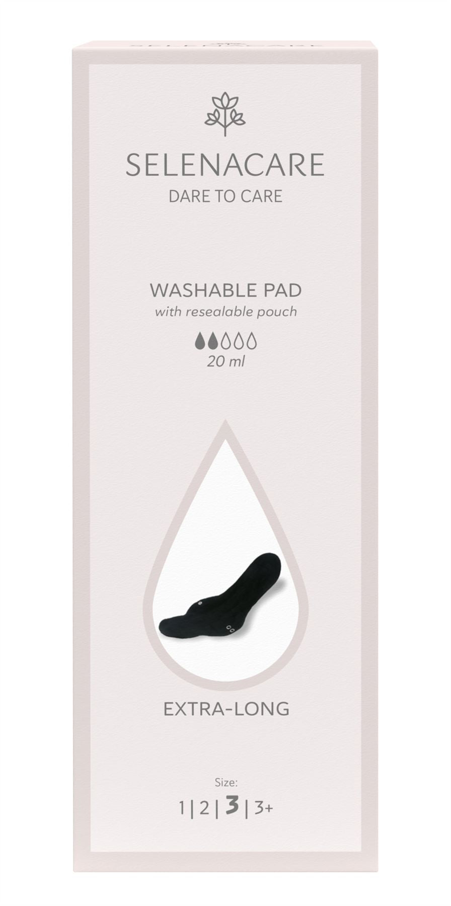 Selenacare Menstrual Pad Extra-long Black Size 3
