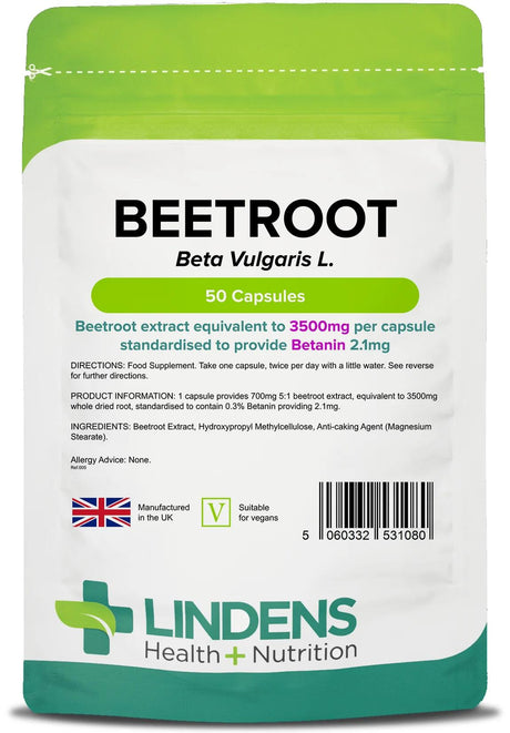 Lindens Beetroot 3500mg - 50 Capsules