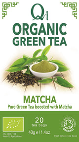 Qi Organic Green Tea & Matcha 40g 20 bags